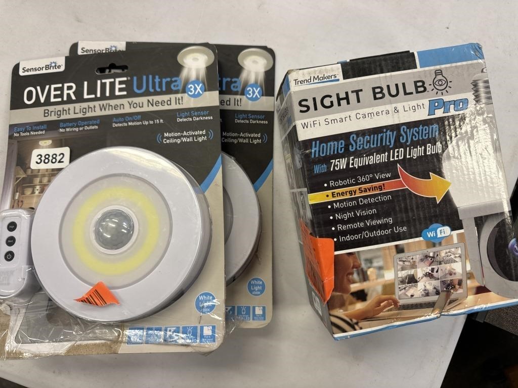 Sight Bullb Camera and Light & (2) Sensor Brite