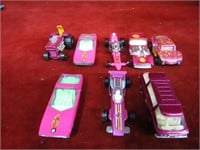 (8)Pink Matchbox diecast cars.