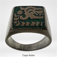Vintage Sterling Silver Aztec/Mayan Men's Ring Ja