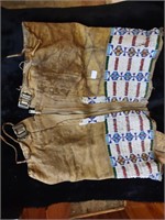 Native Leather Beaded Leggings Set