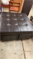 BIG PADDED OTTOMAN WITH STORAGE DRAWERS BY ASHLEY