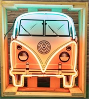 Retro VW Bus Neon Sign In Crate