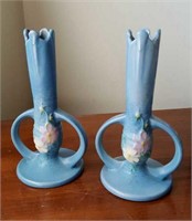 Roseville vases number 959 - 7" blue