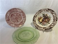 3 decorative antique plates
