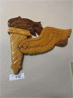 TORCH W/WING MILITARY WOOD ART