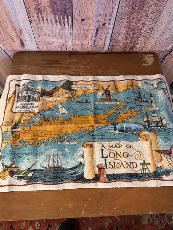 1950's Richard Batchelder Long Island Cloth Map