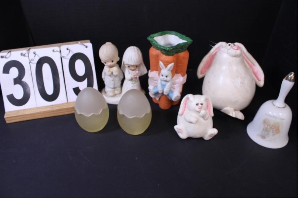 Flat Of Collectibles Includes Enesco Figurine