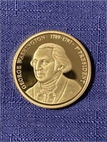 George Washington gold layered coin token