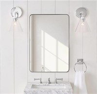 easily silver bathroom mirror for wall  36x24inch