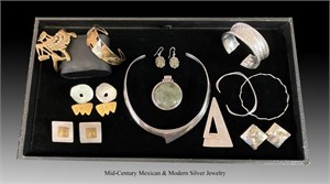 MID-CENTURY MEXICAN & MOD. SILVER JEWELRY