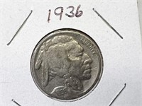 1936 Buffalo/Indian Head Nickel - 5 cents US coin