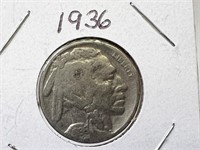 1936 Buffalo/Indian Head Nickel - 5 cents US coin