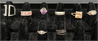 8 Fashion Rings & Bands - Various Sizes