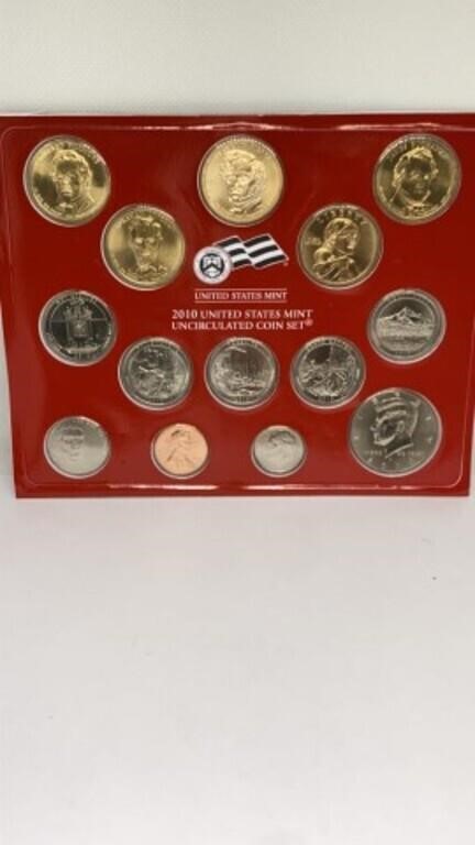 2010-D US Mint uncirculated coin set w/ 5 $1 coins