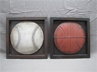 Pair Of Sports Themed Wall Decor
