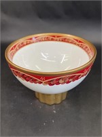 Elizabeth Arden Porcelain Red Gold Hue Footed Bowl