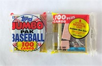 1987 Topps Jumbo Pack 100 Baseball Cards