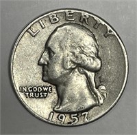 1957 Washington Silver Quarter Type B Very Fine VF