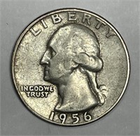 1956 Washington Silver Quarter Type B Very Fine VF