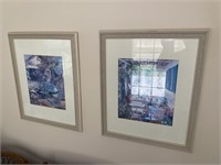 Pair of Watercolor Garden Prints, Unsigned