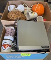2-boxes dvd player coffee cups pumpkin