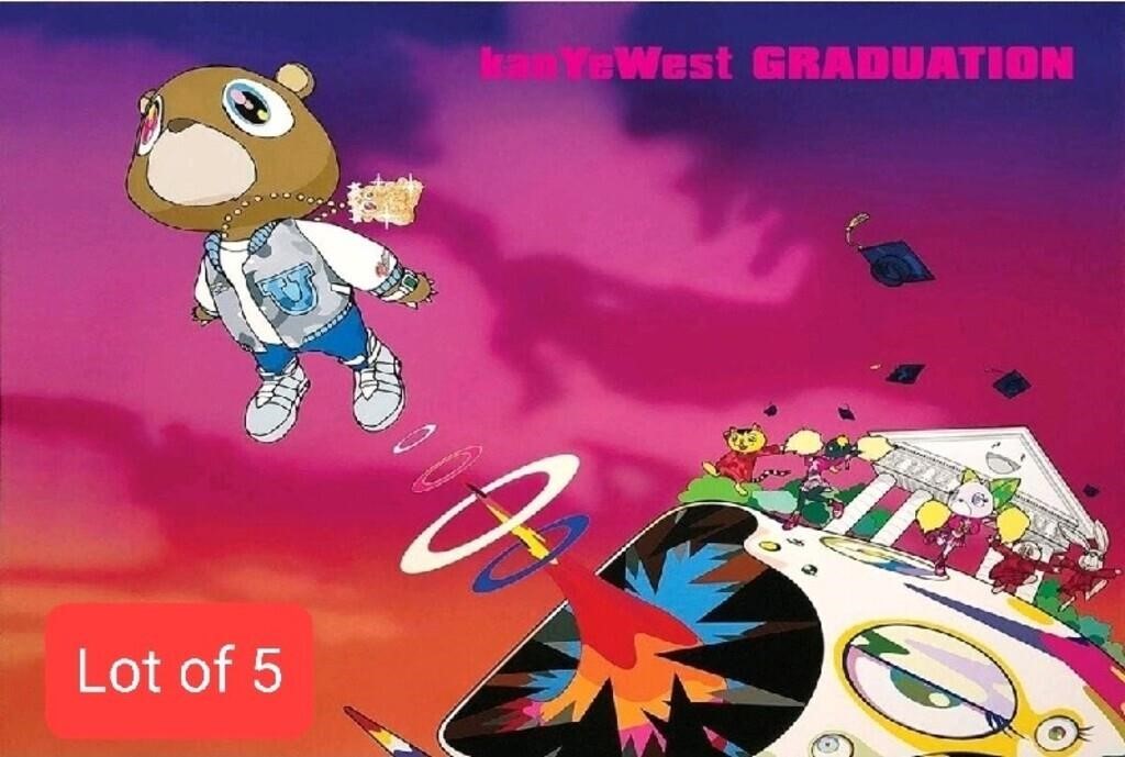 New LOT of 5 Kanye West - Graduation - Hip Hop Pos