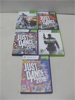 Five Assorted XBOX 360 Games Untested