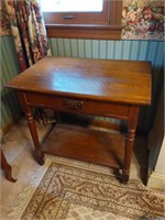 Vtg Table with Drawer (on wheels)