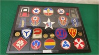 WW2 TO THE 1950S INSIGNIAS AND PATCHES IN CASE