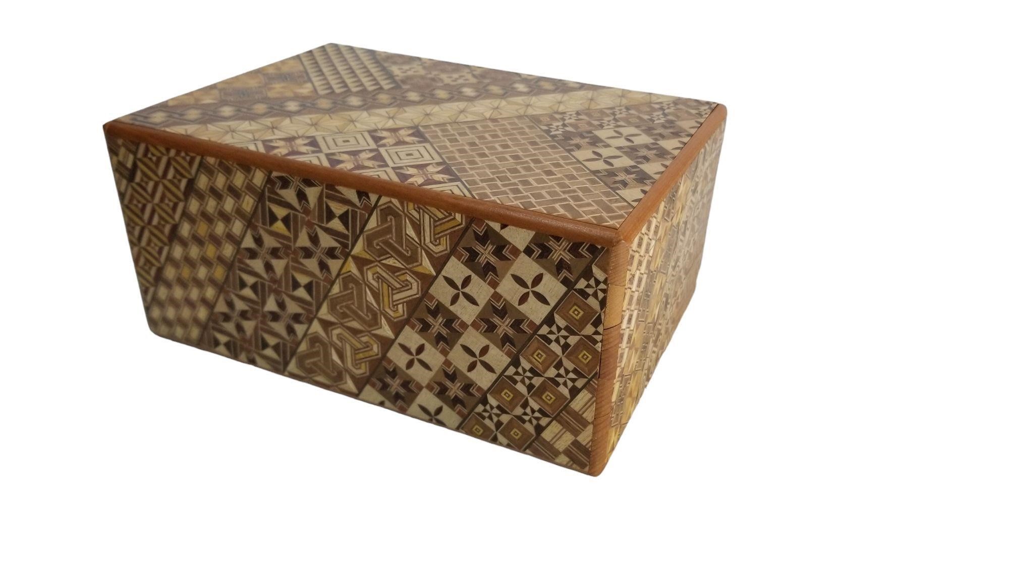 Large Yosegi Japanese Puzzle Box Hakone Inlaid