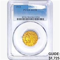 1915 $5 Gold Half Eagle PCGS AU58