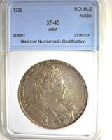 1732 Rouble NNC XF45 Anna Russia