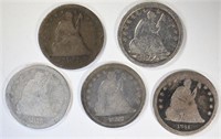 CIRC SEATED LIBERTY QUARTERS: