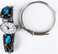 Jewelry Sterling Silver Bangle and Timex Watch