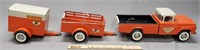 Vintage Toy 3 Piece U Haul Truck and Trailers Set