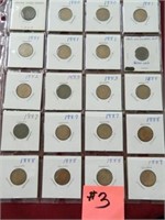 (20) 1880, 81, 82, 83, 84, 87, 88, 89 Indian Cents