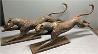 2 Cheetah Metal Sculptures