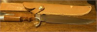 Vintage 9.5" Olsen O K Knife W/ Leather Cover