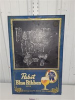 metal Pabst blue ribbon beer
