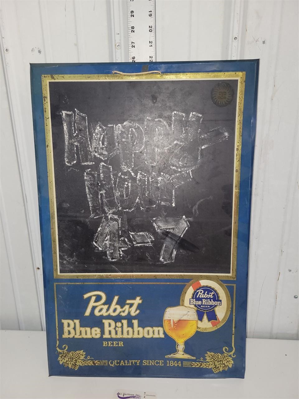 metal Pabst blue ribbon beer