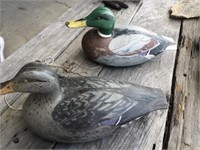 (2) Vintage Victor D-9  Mallard Duck Decoys