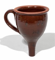 Redware funnel, 3.25" dia., 5" long