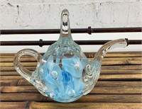 4.5" St Claire Glass teapot paperweight