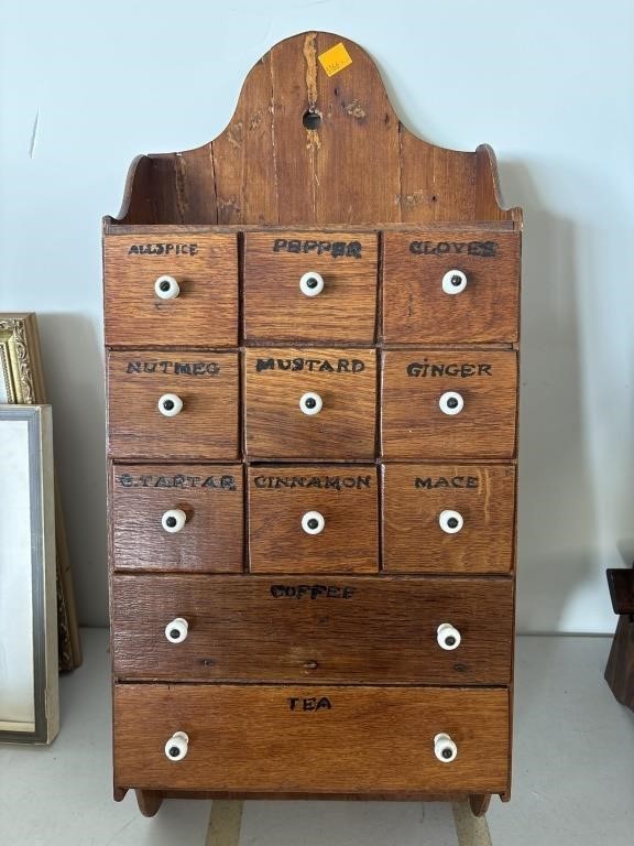 Vintage Wall Hanging Spice Cabinet