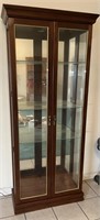 Lighted Mirrored Back  Display Cabinet w/ Glass