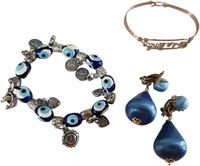 Blue and Metal Jewelry