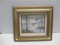 15.25"x 17.25" Framed Duck Painting
