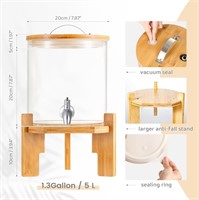 Glass Drink Dispenser with Stand Lid