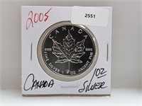 2005 1oz .999 Silv Canada $5 Dollars