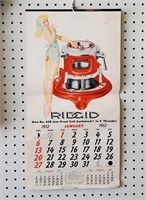 1952 RIGID TOOL George Petty Pinup Girl Calendar